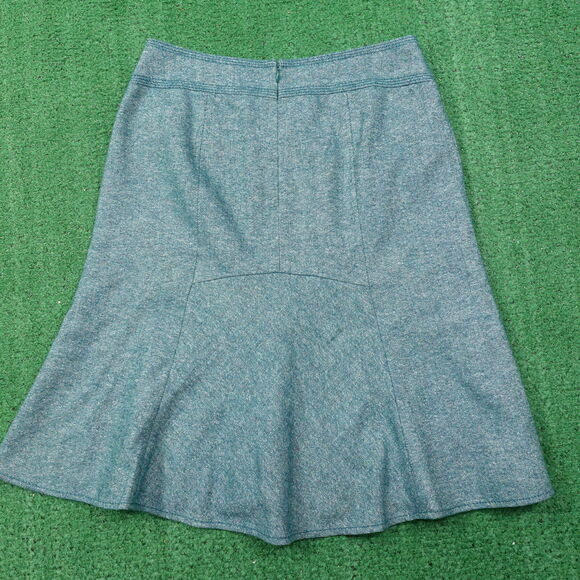 ANN TAYLOR LOFT GREEN WOOL BLEND SKIRT WOMENS SIZE 2 - Picture 3 of 6
